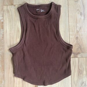Aerie Brown Ribbed Tank Top